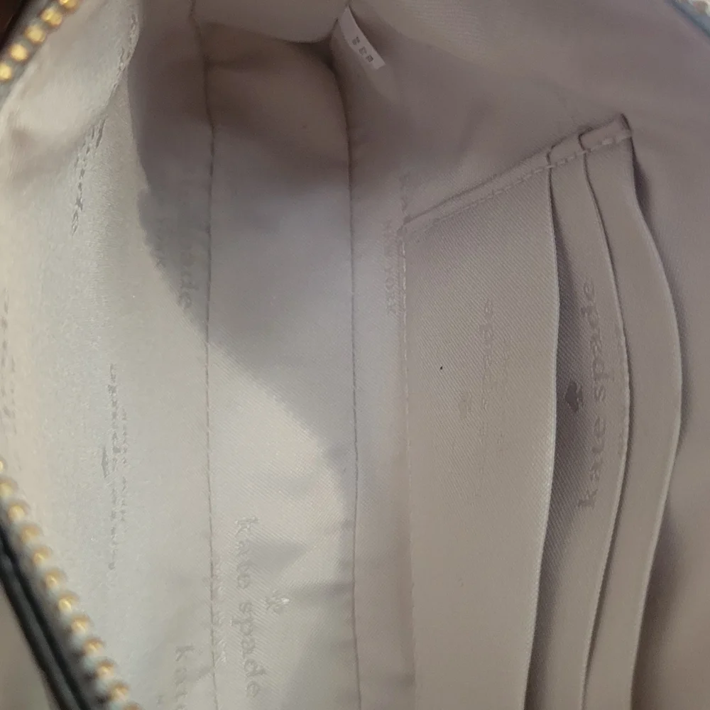 kate spade Two-Tone Light Blue Leather Clutch Bag - Picture 9 of 10